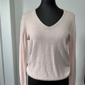 Express Soft Pink V-Neck Sweater